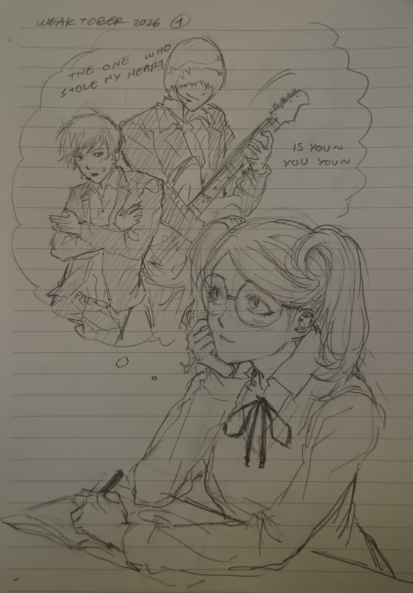 SmthsmthLovi's tweet photo. 1. Idol
weaktober day one done!! did this in my English class
#WeakHero #weaktober #weaktober2026 https://t.co/KHVve8vIjf