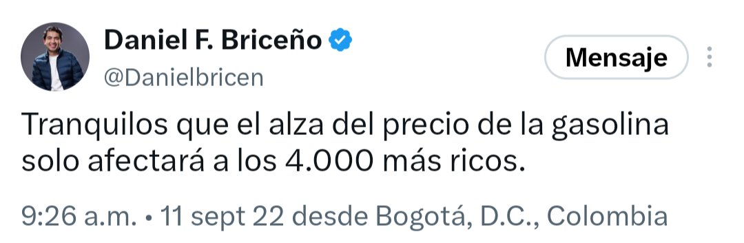 TefaOstios's tweet photo. 🚨 ¡ATENCIÓN!
¡@Danielbricen acaba de pronunciarse en contra del aumento de la gasolina en el gobierno de @ABDELAESPRIELLA!

Ah, no, perdón… 🤐  Esa declaración fue contra Petro en septiembre de 2022. Sobre lo que acaba de hacer Abelardo, hasta ahora guarda COMPLETO SILENCIO. 🤐🤷🏼‍♀️ (El tipo le tiene como miedo a Abelardo ¿No? 😂 Muy frentero no era)