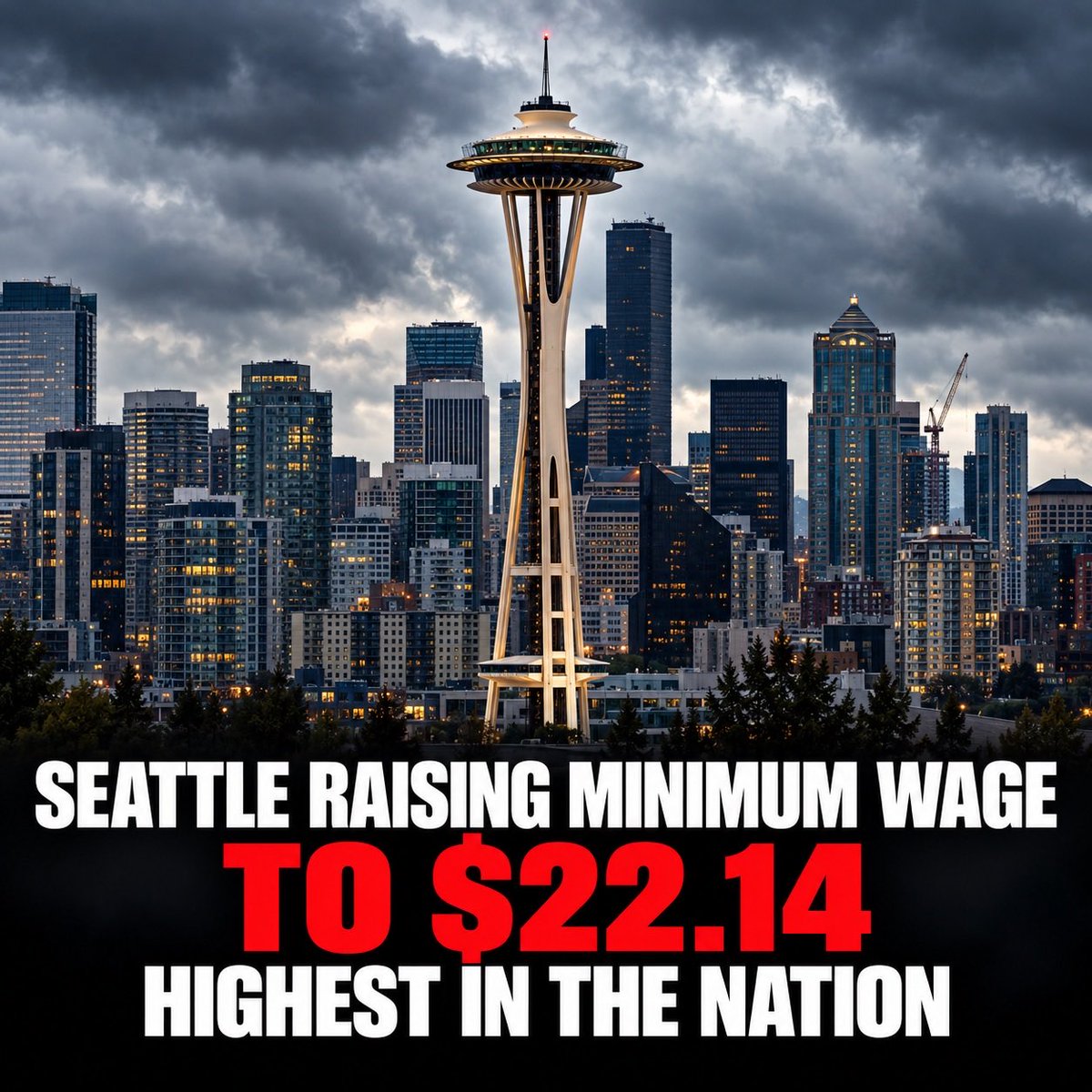 GuntherEagleman's tweet photo. Seattle is about to push its minimum wage to $22.14 an hour in 2027. The current 2026 rate is $21.30. 

Sounds great on paper until businesses have to figure out how to actually pay it. https://t.co/ZwcaCdvoNS