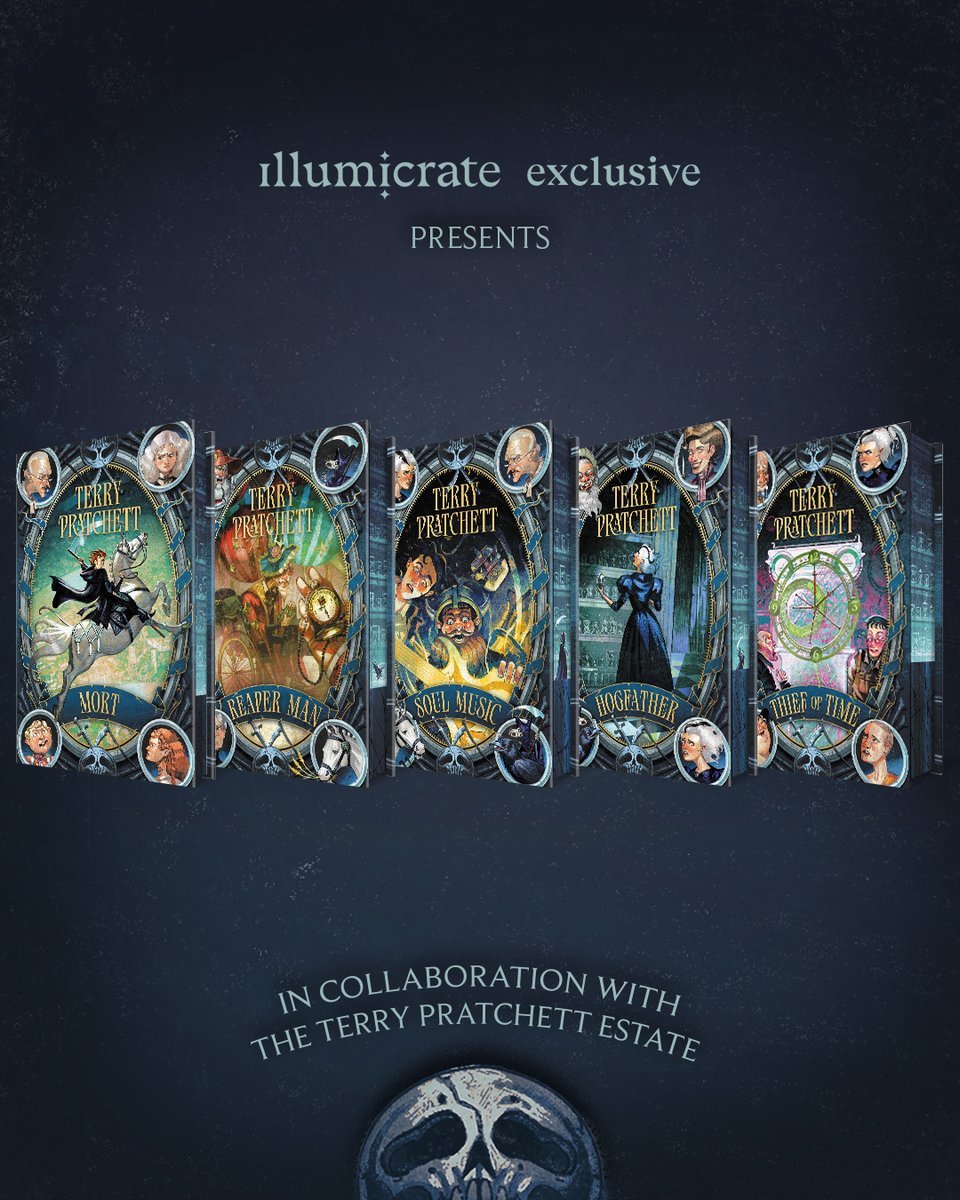 illumicrate's tweet photo. Our Illumicrate Exclusive: Terry Pratchett Death Collection (created in collaboration with @PratchettOnline, @gollancz, and @DoubledayUK) is AVAILABLE TO ORDER!

Secure your set at: https://t.co/BTusMOpKQl https://t.co/Lgr5LJWRRP