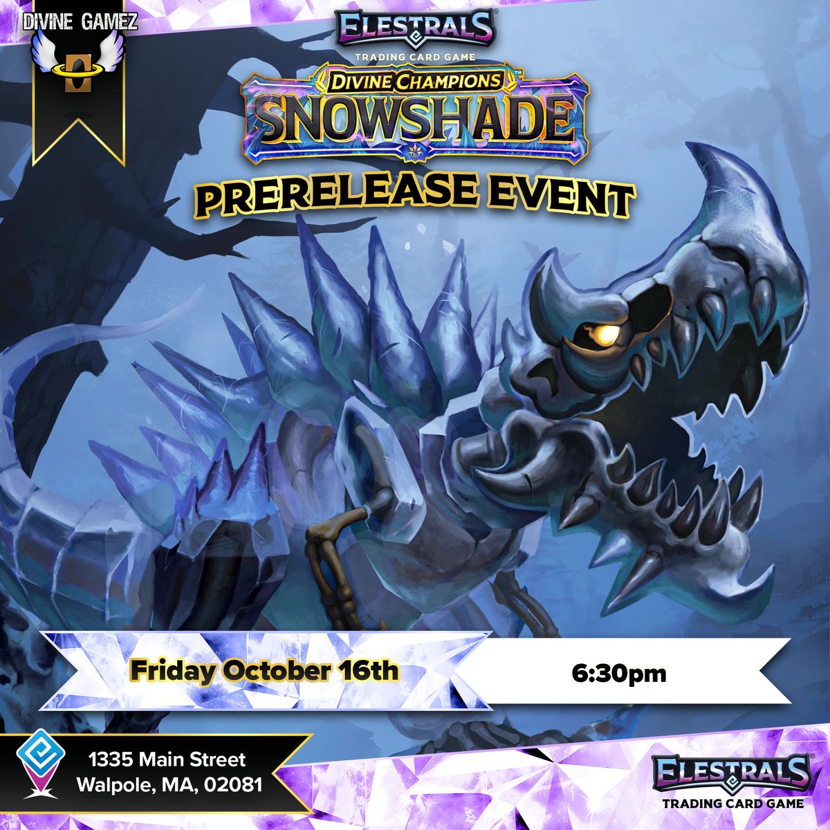 FullFrontage's tweet photo. Any TCG players in Massachusetts?!

There are going to be THREE @Elestrals Snowshade Prerelease events!! 

All prerelease events are played with the new Starter Decks so great way to start!

Anyone not in Mass, check if you have a prerelease at your LGS 👀 #PlayElestrals https://t.co/7dFhHFIsUS