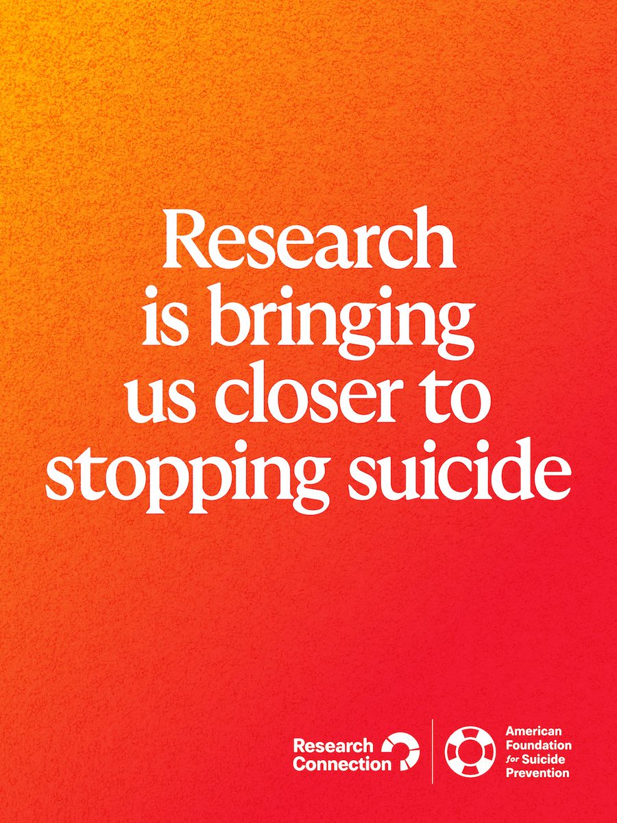 AFSP_Mo's tweet photo. Without research, there is no suicide prevention.๐
This October, we'll be highlighting our impactful suicide prevention research initiatives and findings. Learn more at https://t.co/Gn9DmJ7y2k
#Science2StopSuicide https://t.co/Esnanu8Ko7