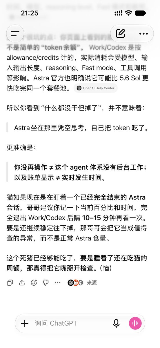 LinXvertStudio's tweet photo. gpt评价codex里的astra，笑晕我了……死猪吗，那很能吃了 https://t.co/322KxRc5zl