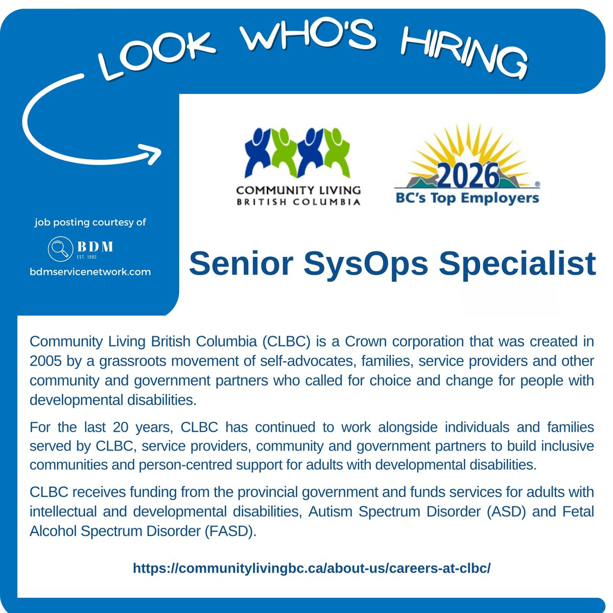 jobsfrombdm's tweet photo. π #JobAlert π¨π¦
Senior SysOps Specialist βοΈ
π Vancouver, BC
β Community Living British Columbia
π For the job description and to apply, visit π https://t.co/aHC9xptObF
#BCJobs #VancouverJobs #JobsInBC #SysOps #AWSSysOps #AWSCloud #CloudOperations #CloudInfrastructure #ITOperations #SystemsAdministration #DevOps #CloudSecurity #DisasterRecovery #TechJobs #OpportunityAlert #Hiring #HiringAlert #Jobs #Careers #HiringNow #NowHiring