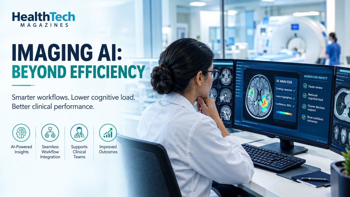 HTMagazines's tweet photo. The value of AI in medical imaging isn’t simply about reading scans faster.
https://t.co/r2Fo9EyGSC
#HealthcareAI #ArtificialIntelligence #MedicalImaging #Radiology #ImagingAI #HealthTech #DigitalHealth https://t.co/MpK3YFFeDb
