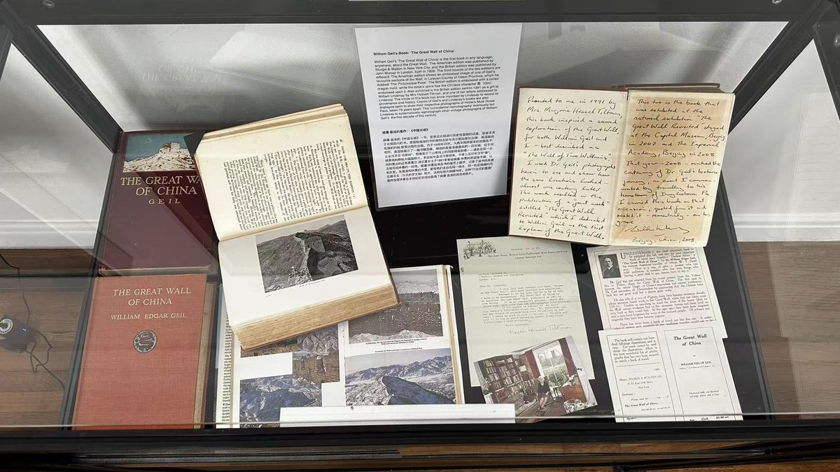 PeterWilson's tweet photo. On 18/9, Great Wall of 🇨🇳 explorer William Lindesay (🇬🇧) exhibited some of the 1000’s of photographs taken along the length of the Wall in 1908 by Dr William Geil (🇺🇸) at my Residence in Beijing for the 1st time

This double discovery odyssey astonishes.  See thread below

中英美 https://t.co/I9PNpbsUwk
