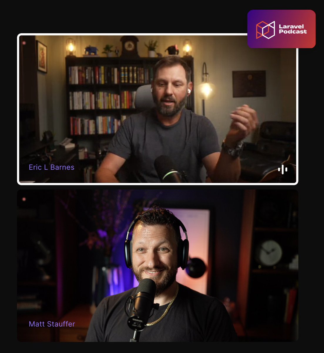 mattstauffer's tweet photo. LARAVEL PODCAST SEASON EIGHT LETS GOOOO
(first episode drops October 13th! I am having SOOO much fun)

This is the season I've been waiting to make for soooo long. https://t.co/bKKSNKpeeU
