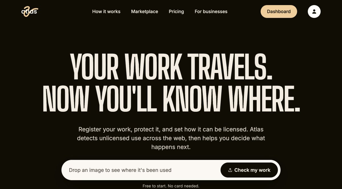republicjournal's tweet photo. You put your work online but do you know where it ends up? 

ATLAS helps creators register and protect their work, detect where it appears online and decide what happens next. 

Sign up and start protecting your work.