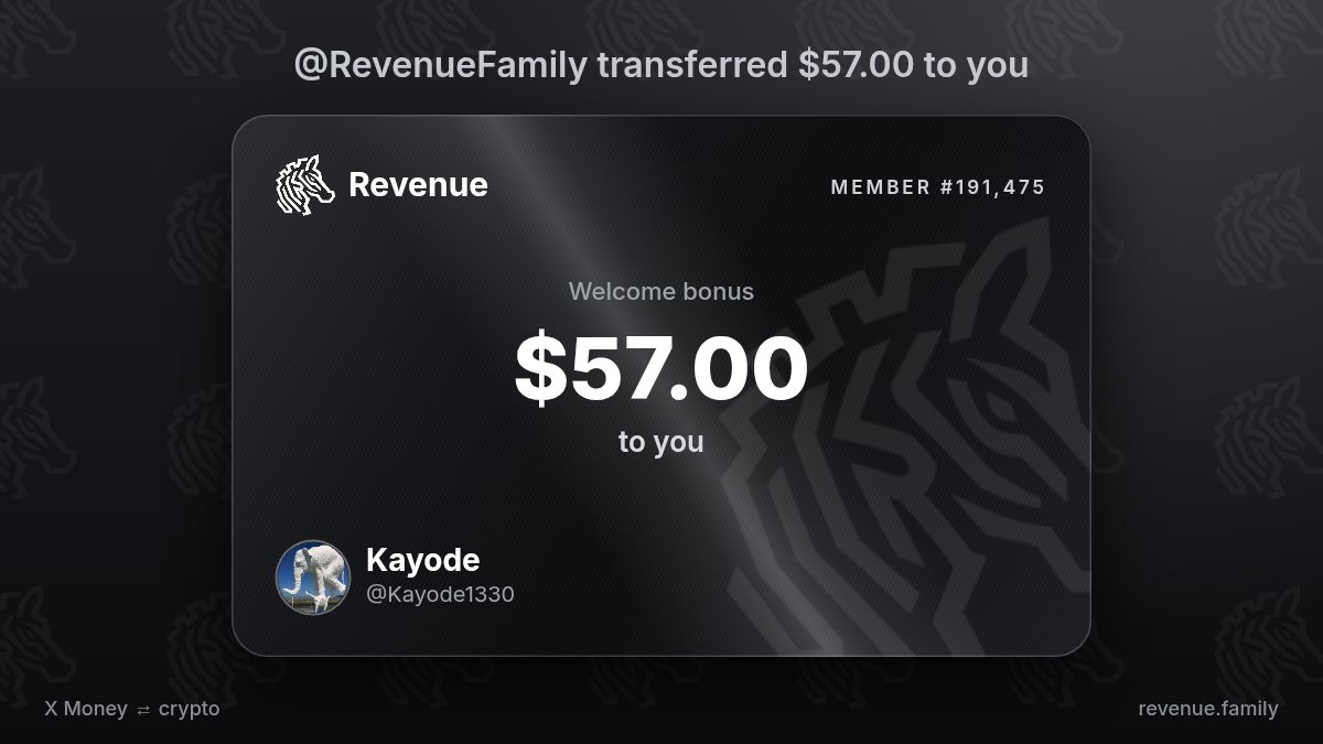 Kayode1330's tweet photo. Signed in, received $57.00 from @RevenueFamily https://t.co/7imMiAVG7o