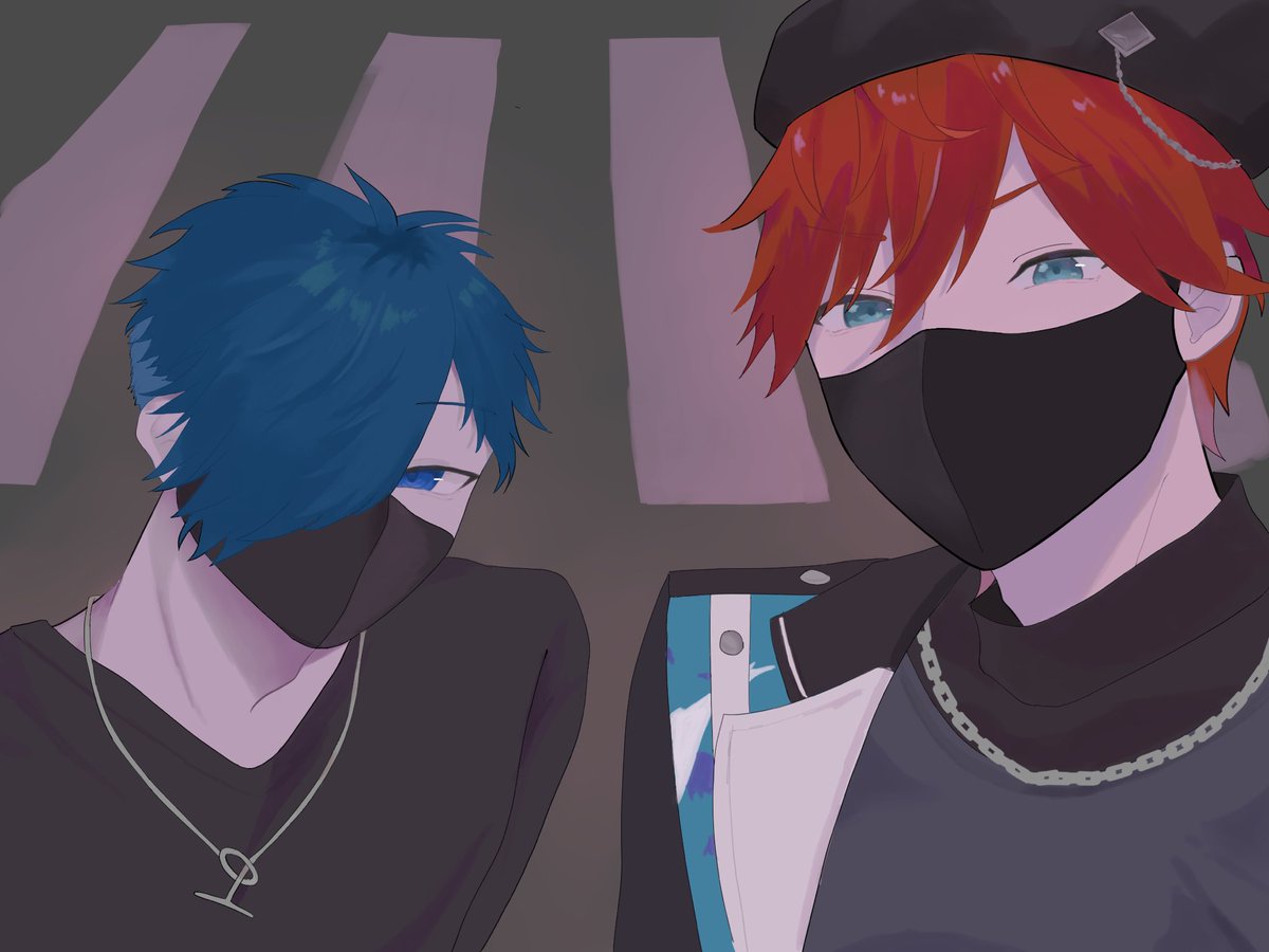 choko_ice_07's tweet photo. 黒マスクなおふたり
⊂{■■■}⊃
 #バニラ最強卍  #イロ絵す https://t.co/694rvjmj6A