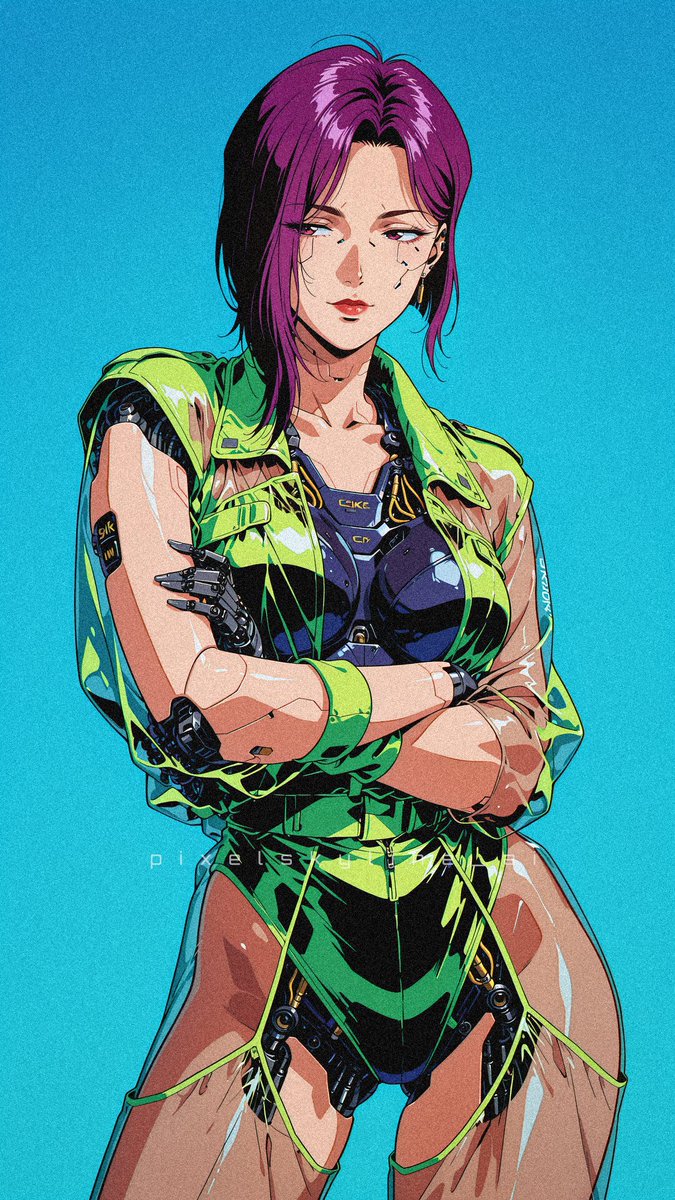 pixelskyline_ai's tweet photo. Night City’s finest, running the streets on high-voltage chrome and dangerous ambition. 🌆⚡️🦾🖤 https://t.co/eTGuz0xQlf