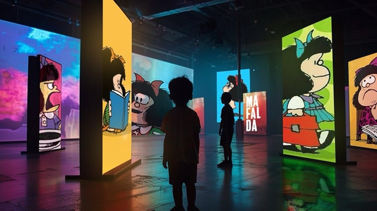 entrecomunesve's tweet photo. #EnFotos | Argentina rinde homenaje a Mafalda con muestra que combina arte, emoción y tecnología

#1Oct https://t.co/P83CqJlitP