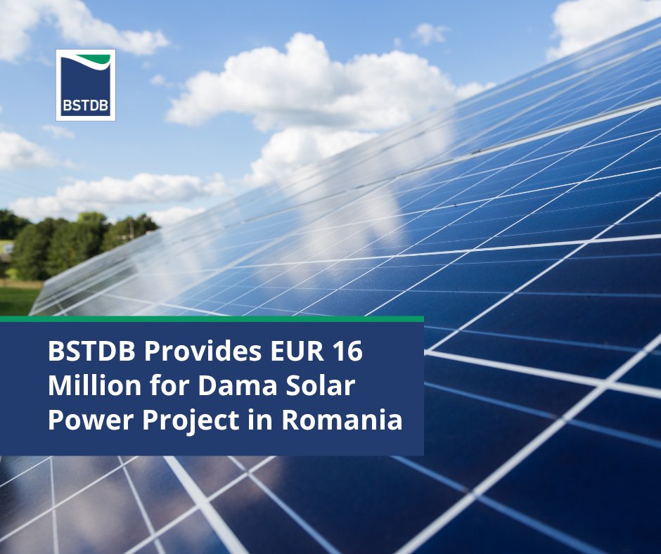 BSTDB's tweet photo. BSTDB is supporting one of Europe’s largest ground-mounted solar projects with EUR 16 million in long-term financing.
 
The financing will support the up to 1.3 GW Dama Solar project in Romania, sponsored by Rezolv Energy, and forms part of an up to EUR 561 million package involving international financial institutions and commercial banks.

Learn more: https://t.co/paIKPGyR0W