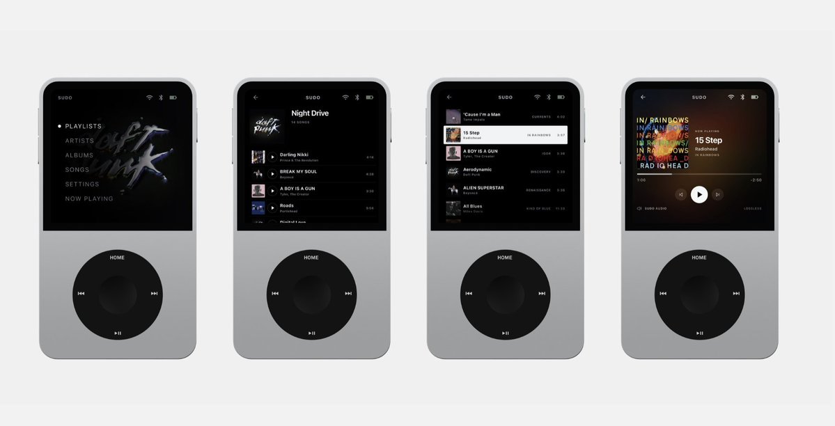 stufflistings's tweet photo. Tech is getting fun in 2026.
This is Sudo. A music player with a tactile scroll wheel, offline playback + streaming, 3.5 mm + Bluetooth, and it looks awesome. https://t.co/ZRH323IPER