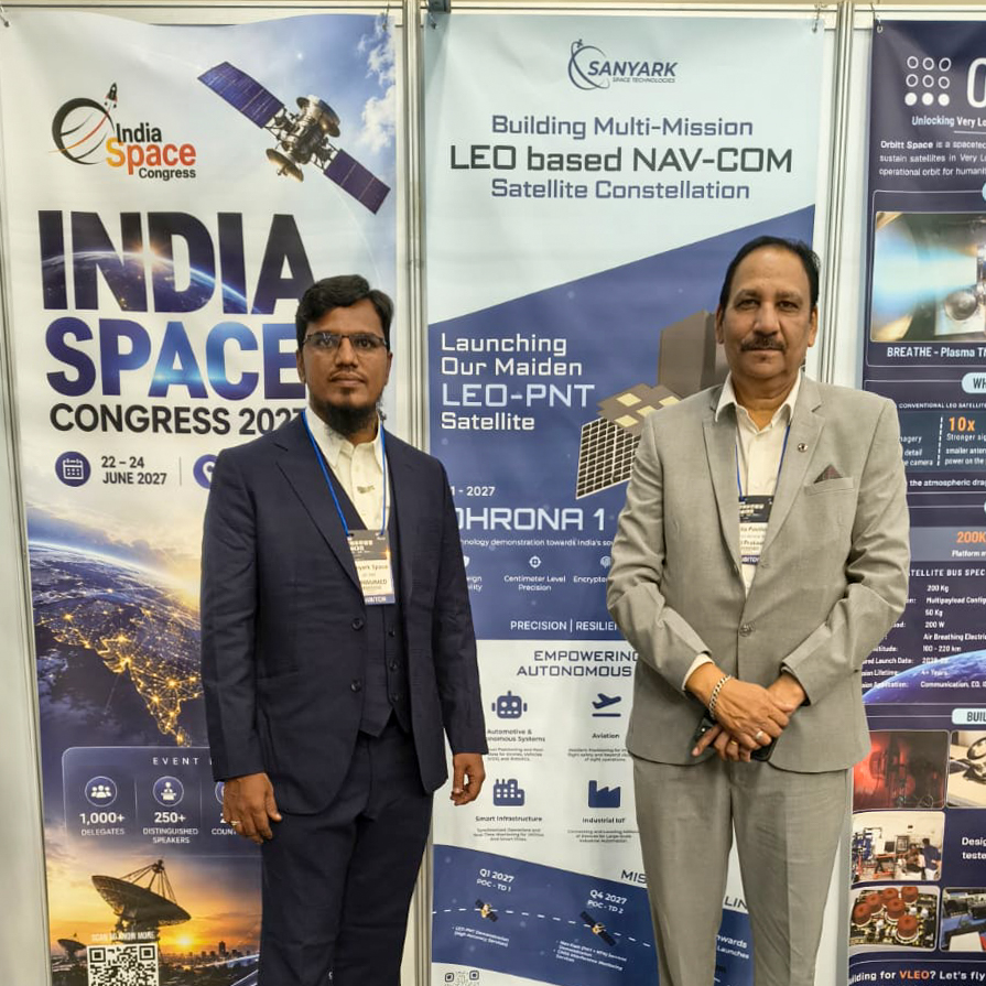 SanyarkSpace's tweet photo. Sanyark at #AEROTEC2026 🇮🇳🇰🇷

Our VP – PNT Systems &amp; Services, Dr. Mohammed Yousuf, represented Sanyark at the India Pavilion, presenting our LEO-based NAV-COM vision.

Thank you, SIA-India, for the opportunity to be part of this global space forum.

#SpaceTech #PNT https://t.co/yQQ1AEjFrX