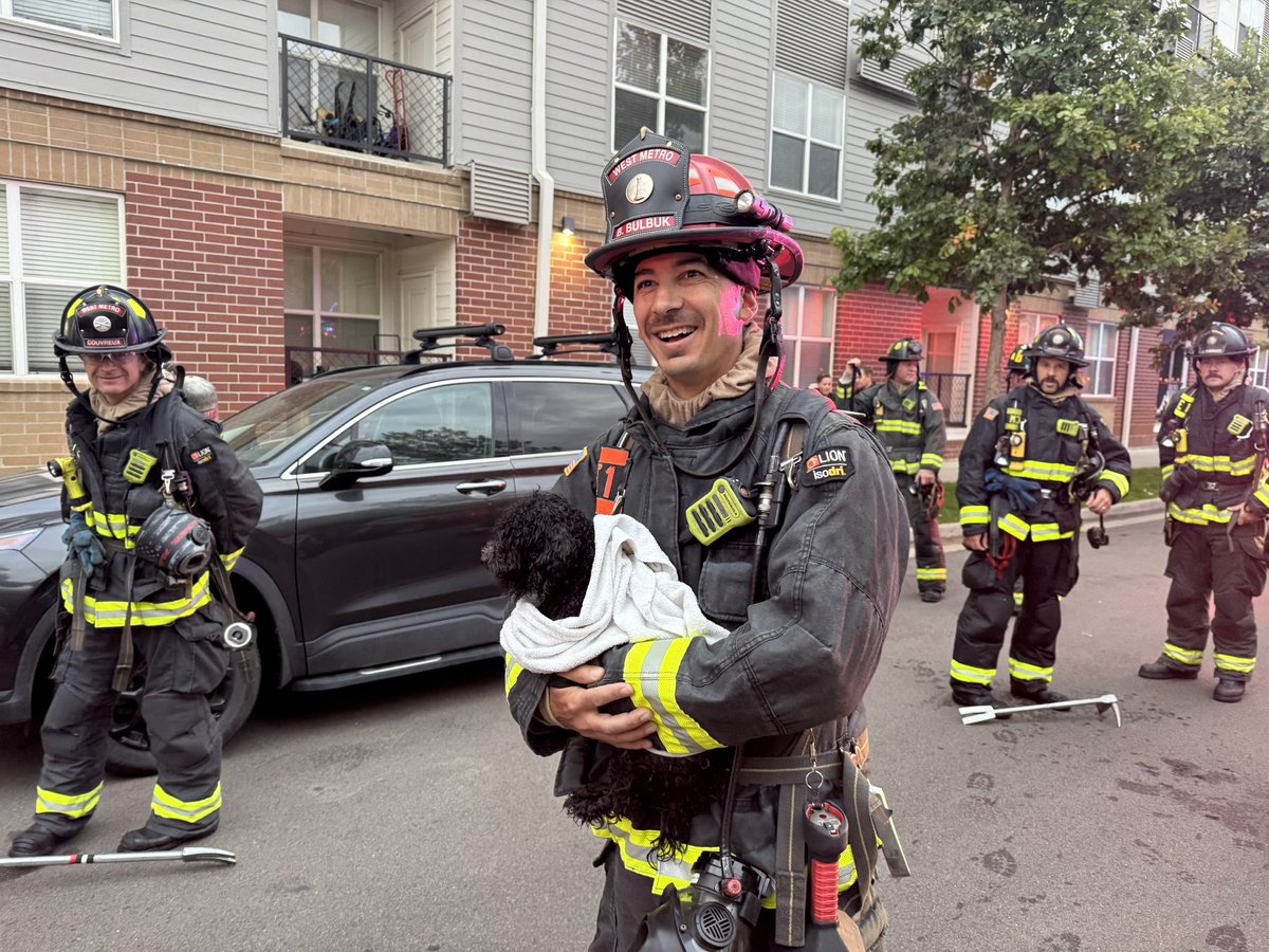 WestMetroFire's tweet photo. WMFR on scene of a structure fire in an apartment building in the 7200 block of W. Center Ave. in Belmar. Fire started in a ground floor unit- crews saw heavy smoke on arrival. Sprinklers were activated, fire contained to room of origin, no structural damage. One person transported to hospital, firefighters rescued two dogs. The cause of the fire is under investigation.