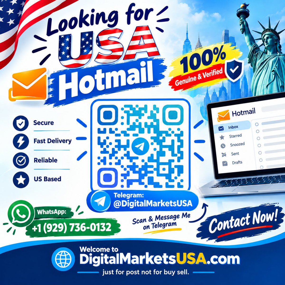 JohnSmithdtdc's tweet photo. 442 Top  Sites Buy Hotmail Accounts in the USA 
 Contact Now:  
  WhatsApp: +1 (929) 736-0132 Telegram: @DigitalMarketsUSA   
       https://t.co/2oBPX7PH1O

 #Asentum #LIVTOT #Rochelle #Piddington #WWEN #YouManiacSeriesEP5 #NoRevenue_ForHYBE #SevEN_Bound_By_Fate #czrtoke https://t.co/PBGtPM81H7