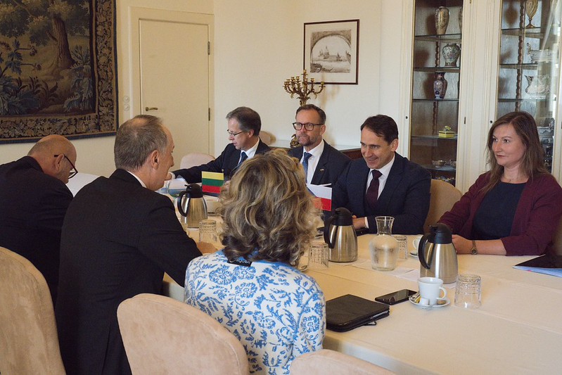 jiribr's tweet photo. With @SigitasMitkus, Vice-Minister of @LithuaniaMFA, discussing the priorities of Lithuania’s upcoming EU Presidency, security issues, hybrid threats, and what Czech defense industry companies can deliver for NATO’s eastern flank, especially in air defense. 🇨🇿🇱🇹 https://t.co/CaDwf8pWCW