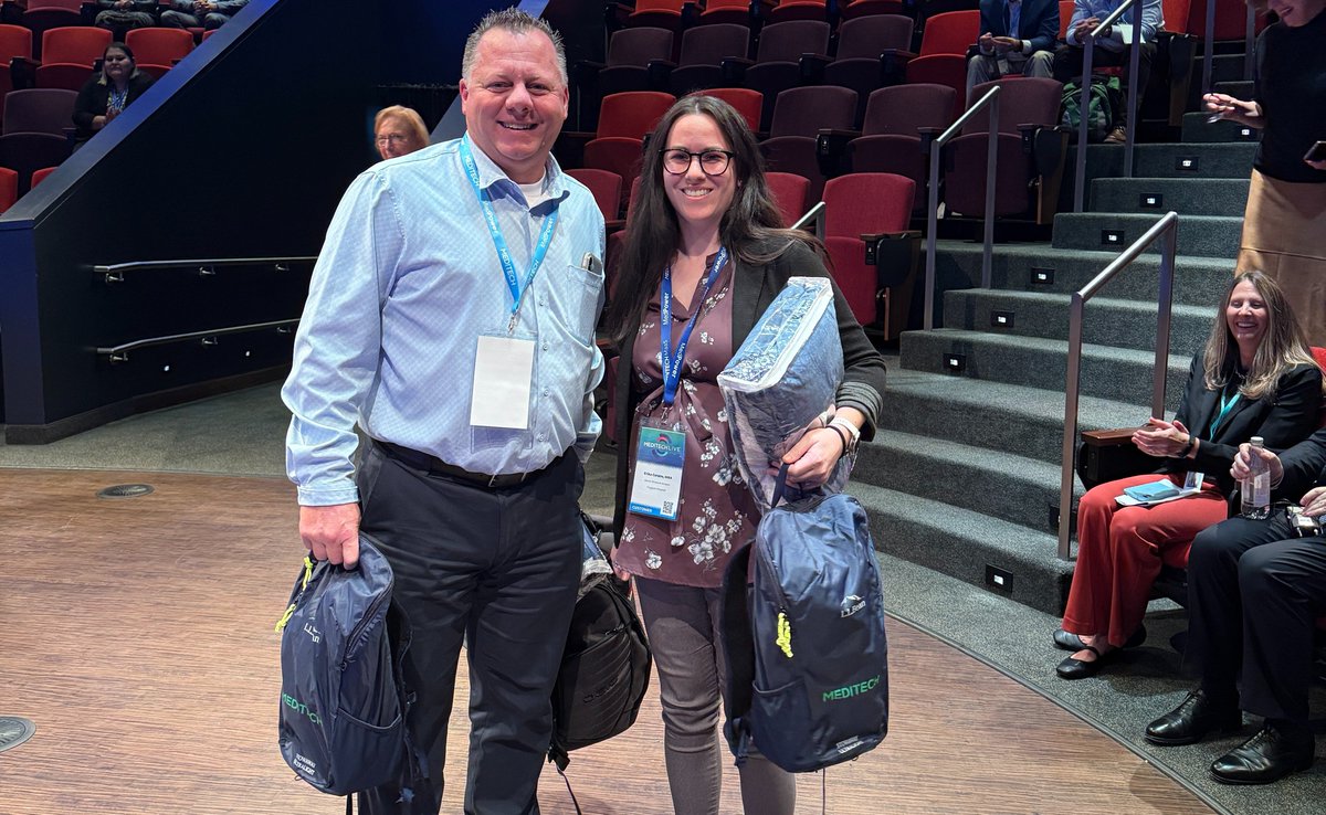 MEDITECH's tweet photo. Congratulations to Erika Carano from Huggins Hospital and Kurt Schmidt from Phelps Memorial Health Center, the winners of the #MEDITECHLIVE Bingo challenge and the recipients of a MEDITECH gift basket and $200 Visa gift card.✨Thanks to everyone who participated! https://t.co/v49UNlkniv