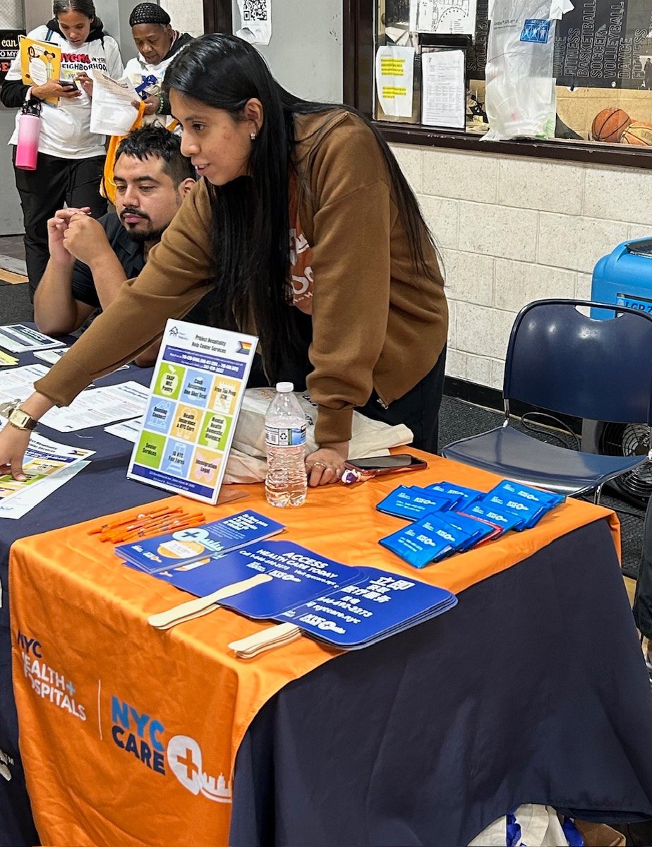 NYCHealthSystem's tweet photo. With the help of our outreach partner @projecthospitality, our health care access program #NYCCare is proud to support @nycha at their #NYCHAinYourNeighborhood event at the Gerard Carter Center in Staten Island. https://t.co/k6lUuSz3a1