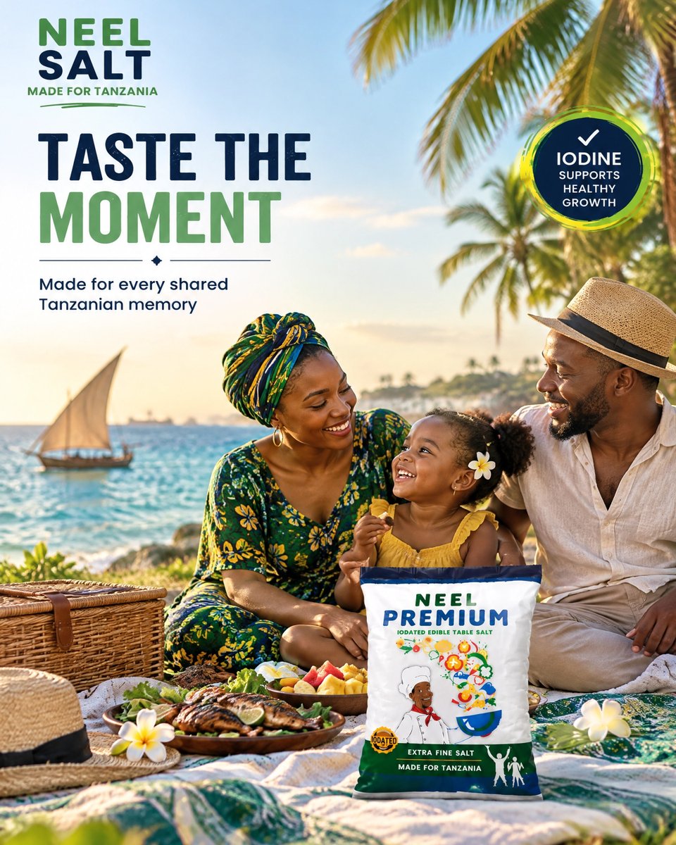 NeelSalt's tweet photo. Taste the moment, share the joy, and make every family memory special with Neel Salt.

#NeelSalt #NeelioDineSalt #MadeForTanzania #TasteTheMoment #FamilyMoments #TanzanianFamilies #GreatFlavour #SharedMemories https://t.co/j7BpVkxyov