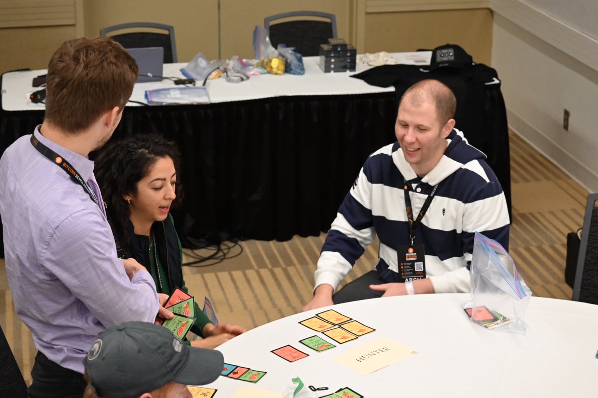 buckethatbtc's tweet photo. The @learningbtcfdn is cooking on some incredible education.

At the Midwest Bitcoin Summit, I was a tailor and @luke_broyles was a farmer… guess who won the bartering game 🙃

If you’re an event organizer, LBF wants to bring fun, quality education to your attendees. Dm them! 🤝 https://t.co/s7O2nDJTFC
