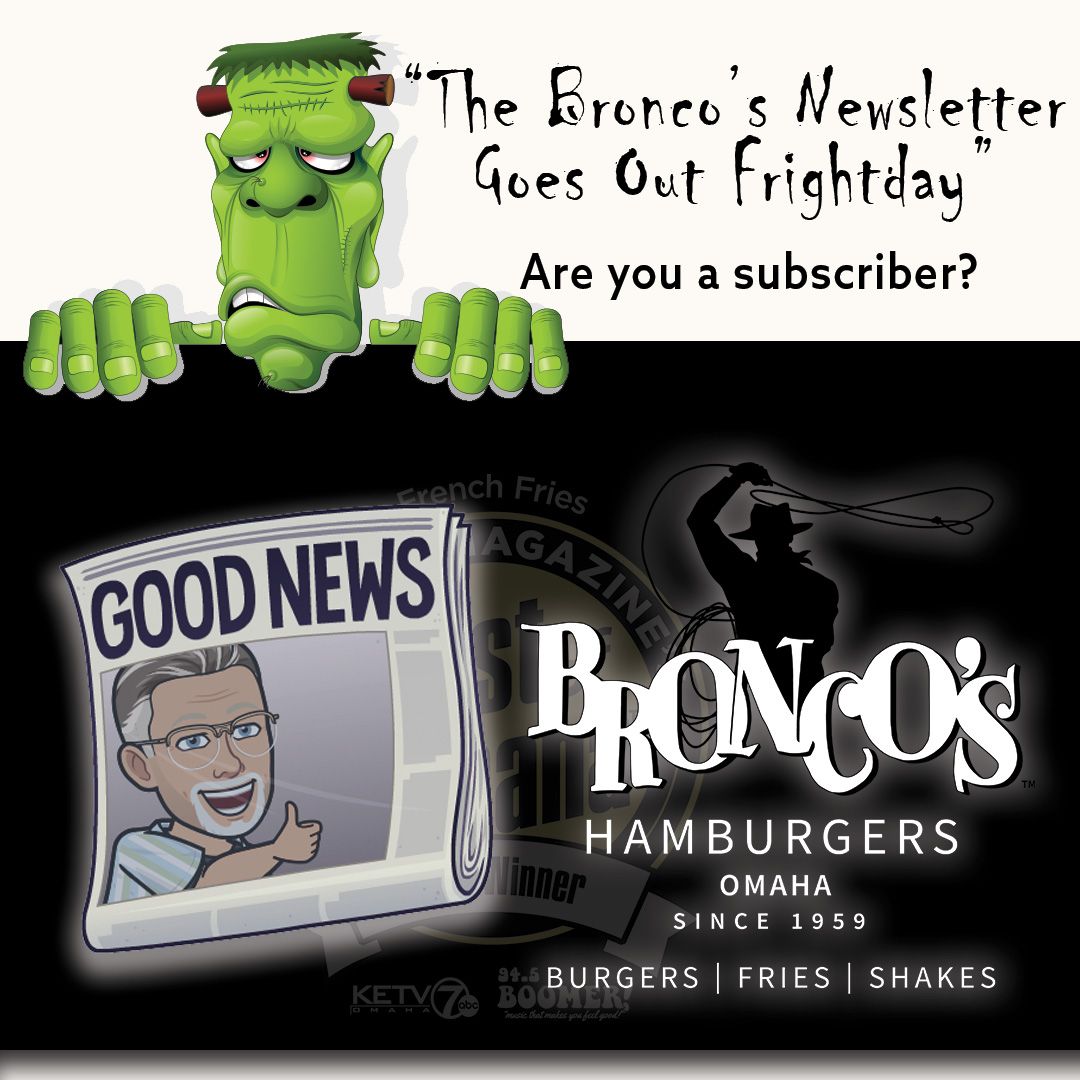BroncoBurgers's tweet photo. 🎃🍔 **Something Tasty Is Coming Tomorrow!** 🍔🎃 Bronco’s October Newsletter is hitting subscribers’ inboxes **TOMORROW**—and you’re going to want to be on the list! Inside,… www.instagram.com/p/Dd9BaSJm3_R/ #BroncosHamburgers #OmahaEats #octobervibes #BurgerTime #Omaha https://t.co/T2ngZWvAfB