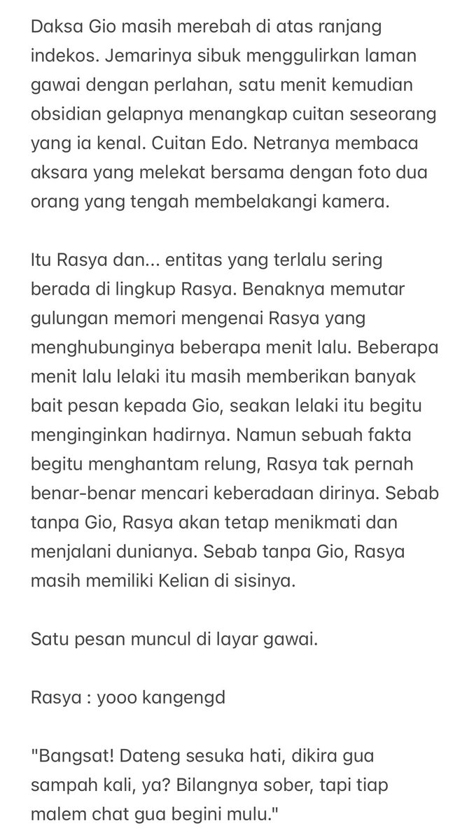 syadeeran's tweet photo. gio udah berantem, seminggu kemudian masih luluh aja ke rasya, dodol emang https://t.co/y3tF5Z0Ihh