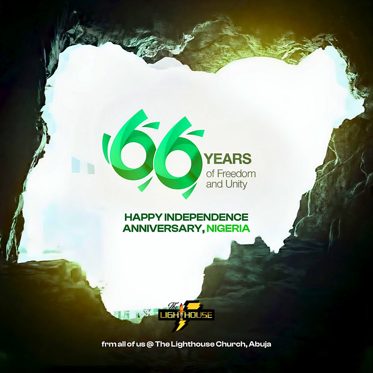 Lighthouseint's tweet photo. May God bless Nigeria with peace, unity, righteousness, and prosperity. May our nation continue to rise and fulfil her God-given destiny.

Happy Independence Day from The Lighthouse Church, Abuja!

#NigeriaAt66 #IndependenceDay #TheLighthouseChurch #IAmLighthouse https://t.co/8RfDGxlSvB