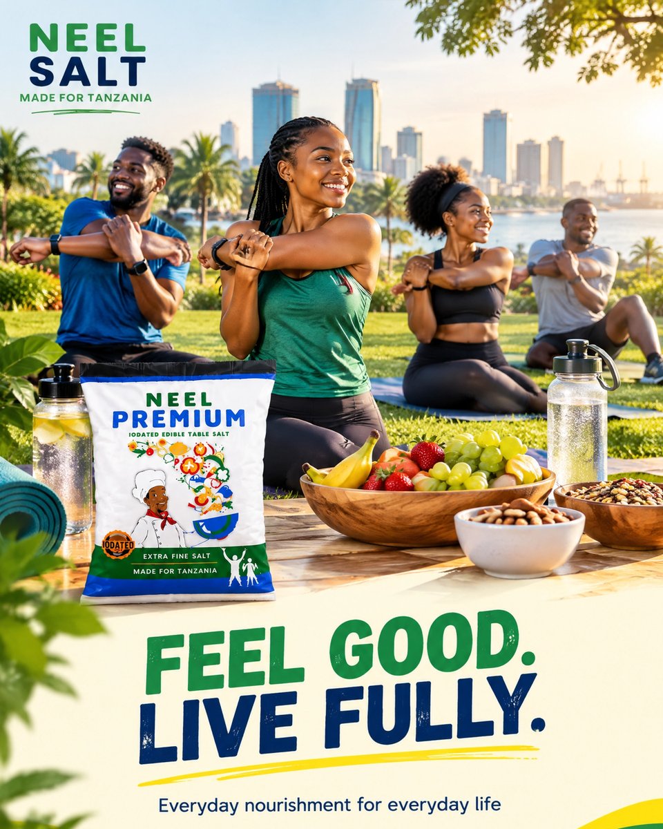 NeelSalt's tweet photo. Feel good and live fully. Choose everyday nourishment and the trusted goodness of iodine-fortified Neel Salt.

#NeelSalt #NeelioDineSalt #IodineFortified #EverydayWellness #HealthyLiving #MadeForTanzania #FeelGoodLiveFully #Tanzania https://t.co/3iNRHasEfr