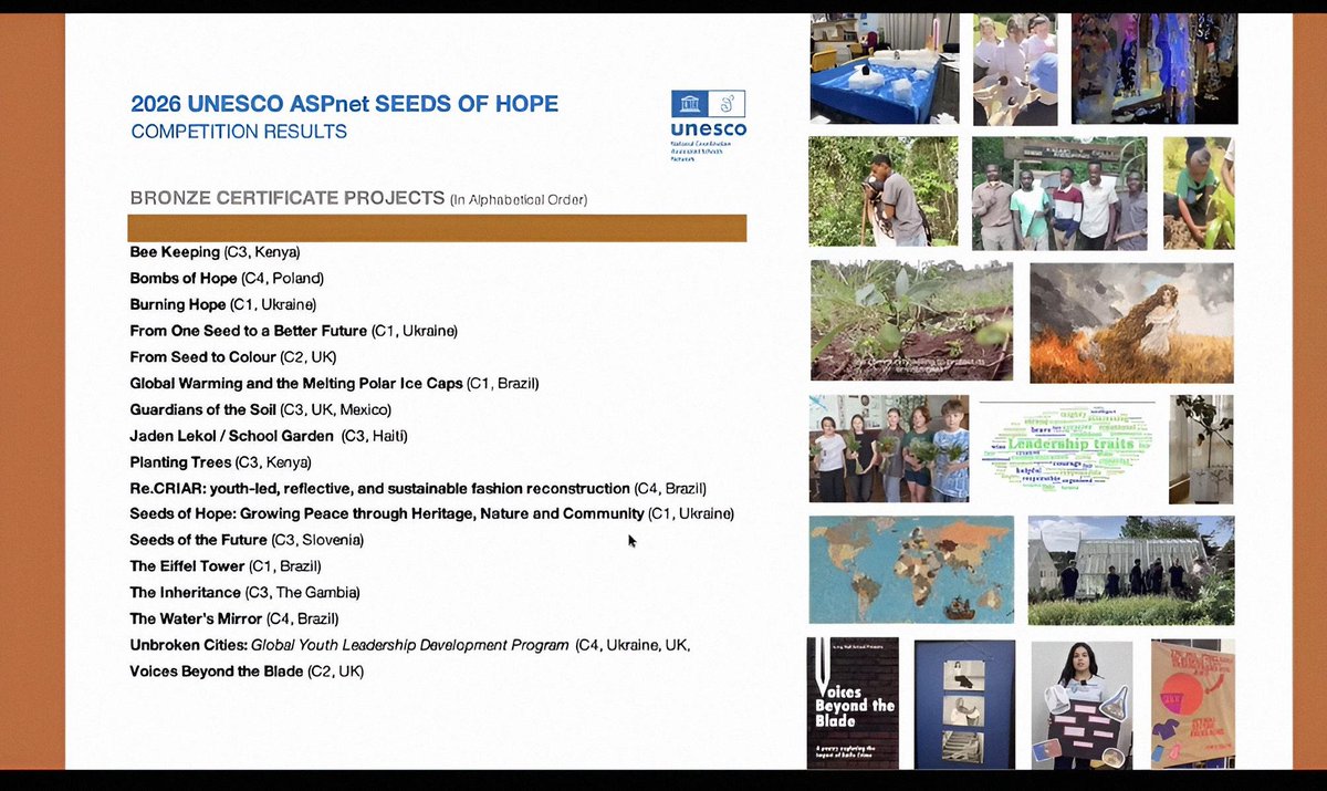 natcomgambia's tweet photo. Nusrat Senior Secondary School has won bronze in the global 2026 "Seeds of Hope" competition by UNESCO ASPnet UK and the Steve Sinnott Foundation. https://t.co/0t64UccpRG