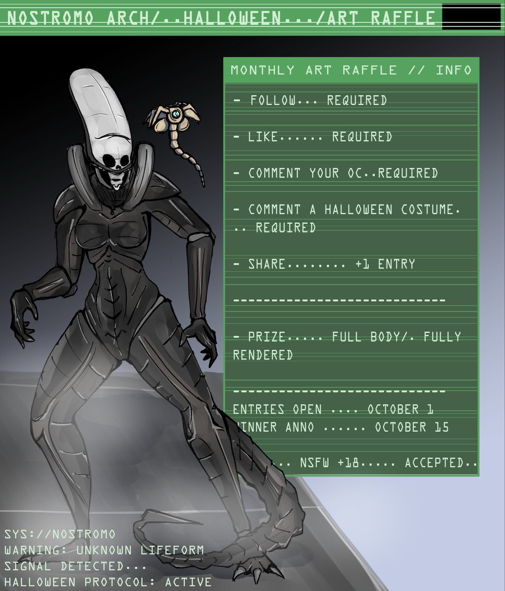 rmd_24's tweet photo. 🎃 Let’s start October in the best way, so go get your OC and a Halloween costume and be sure to comment them. 🎃

The winner will win a full body drawing, draw by your host me. 👻

Be sure to read the rules 🕷️

NSFW Costumes allowed 🎃🔞 https://t.co/PIUsoI7UYA