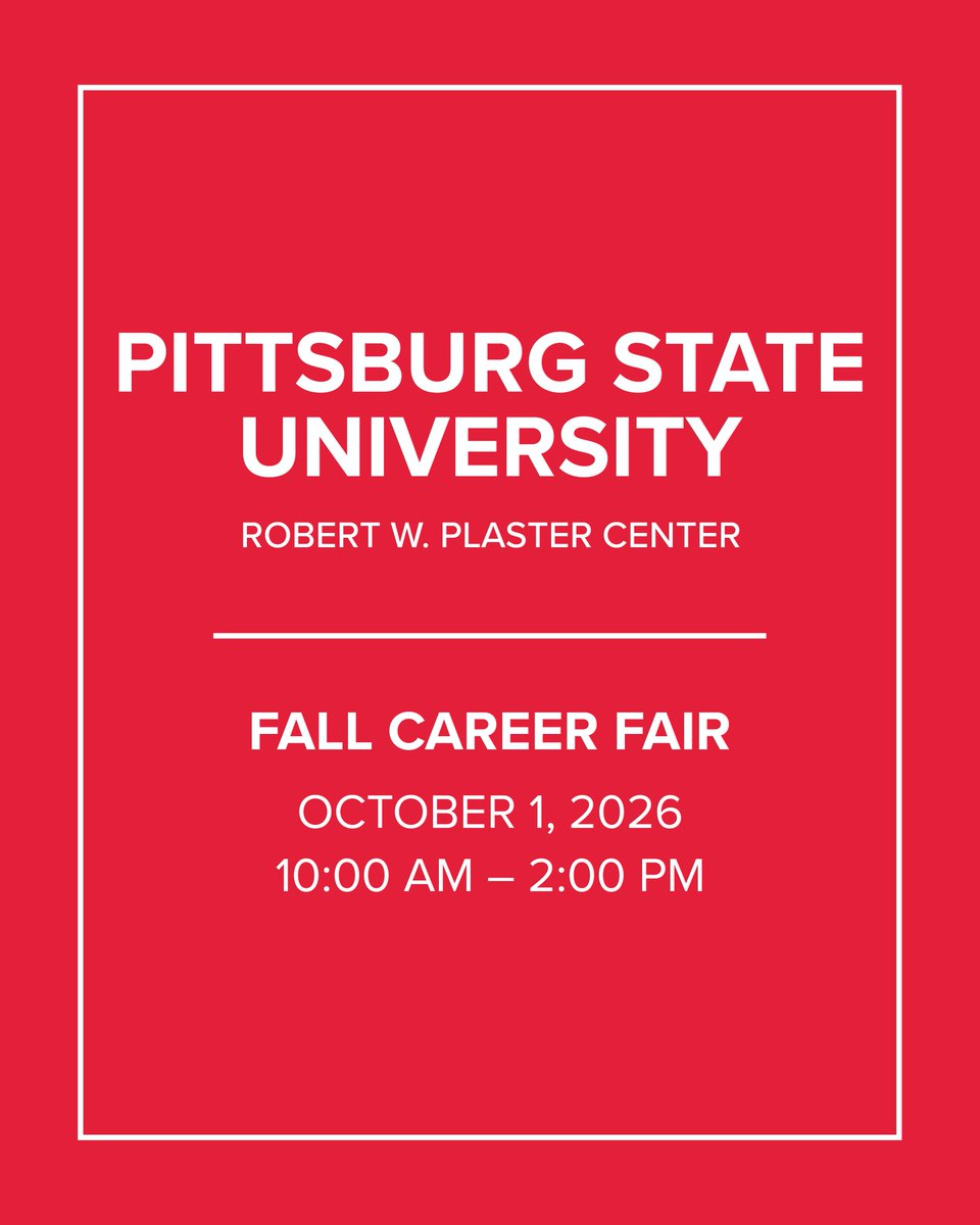 TankConnection's tweet photo. We’re at the Pitt State Fall Career Fair today!
Stop by and chat with the Tank Connection team at the Plaster Center today between 10:00 AM and 2:00 PM. We're excited to meet students from all majors and grade levels to share what we do and explore future opportunities together! https://t.co/5uyTcZhhGC