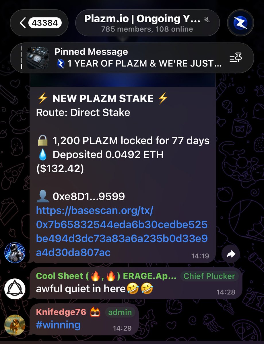 kcdahussla's tweet photo. #PLAZMContest @Plazm_io
Happy 1 Year Anniversary to PLAZM! ⚡
What initially brought me into the ecosystem was searching for a reliable, seamless yield platform in Web3. But what kept me here over the past 12 months is the team's relentless drive to build, keep the product top-tier, and genuinely put the community first.
Excited to see where year two takes us! 🚀
Check this out: @MySpenda @KorteDH