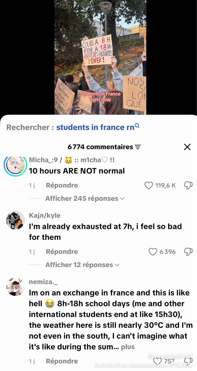 tidjo91zzz's tweet photo. Même en dehors de la France ils sont choqués du nombre d’heures de cours par jour https://t.co/zV3AHwnWo7