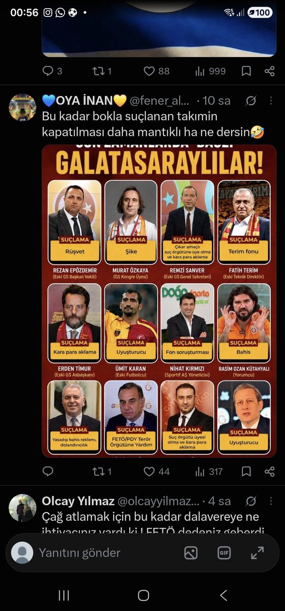 AlptunaEfe4tfn's tweet photo. @tasimtanjur Fenerbahçe'yi şampiyon yapmaktan çok sizin içine sıçmış olduğunuz futbol camiasına düzeltmek için yapılan bir operasyon sanki...
İşin ucu şunlara da bağlanırsa adalet yerini bulmuş olur, tadından yenmez... https://t.co/wupNKH9y7m