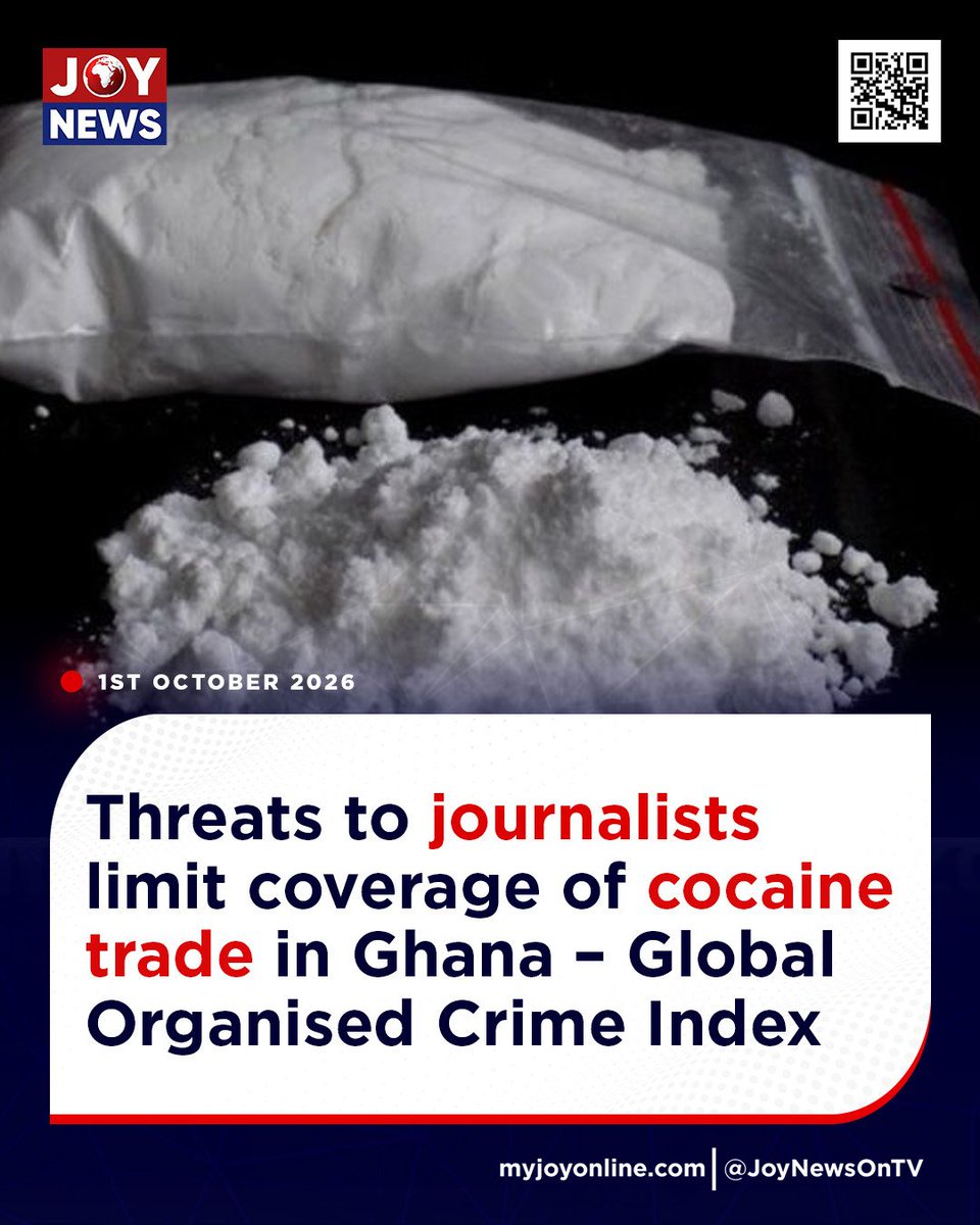 Joy997FM's tweet photo. Threats to journalists limit coverage of cocaine trade in Ghana – Global Organised Crime Index

Details here: https://t.co/wchg4t5i4P

#JoyNews #JoyFM #GhanaNews #JoyPrime #MyJoyOnline https://t.co/fF2qIS9vbF