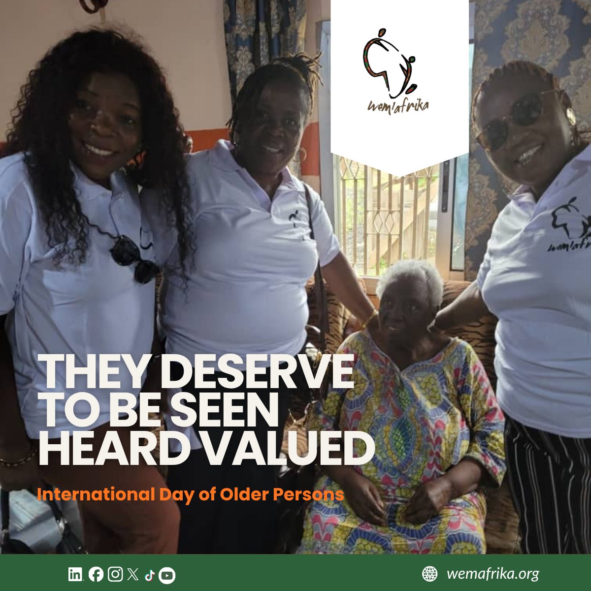 AfrikaWem's tweet photo. THEY HAVE GIVEN SO MUCH. TODAY, WE SHOW UP FOR THEM
Through our Humanitarian Department, we also reach out to older people.
A moment of care
A conversation
A reminder that they matter
What important tip did an elder teach you?
#WemAfrika #InternationalDayofOlderPersons https://t.co/ir3tSsnUJw