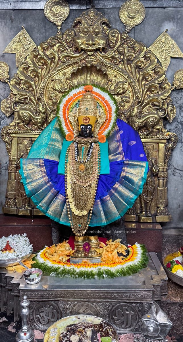 NarayanGambhir's tweet photo. Today’s Alankar Pooja #Mahalakshmi#Ambabai#🙏🏻 https://t.co/K06VnzO79c