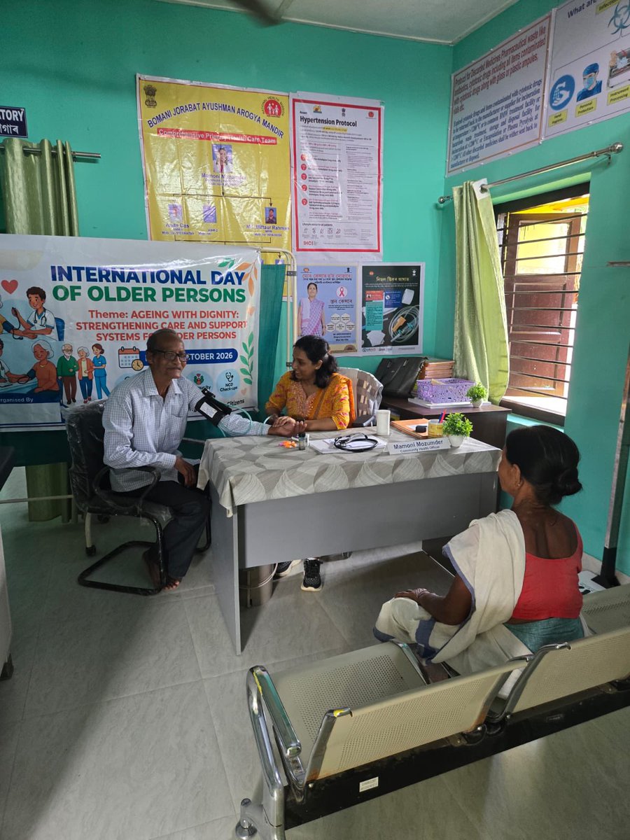 MetroNhm's tweet photo. International Day of Elderly Persons was observed at various Ayushman Arogya Mandir in Kamrup Metro through awareness sessions on healthy ageing and health screening. https://t.co/X3Ud3SaVA2