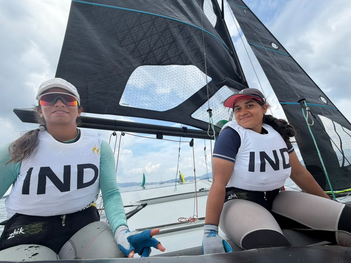YAIUpdates's tweet photo. The team of Harshita Tomar and Shital Verma have won the bronze medal in the Women’s Skiff Sailing Event at the Asian Games 26 at Nagoya, Japan. https://t.co/vWjcnxV97L