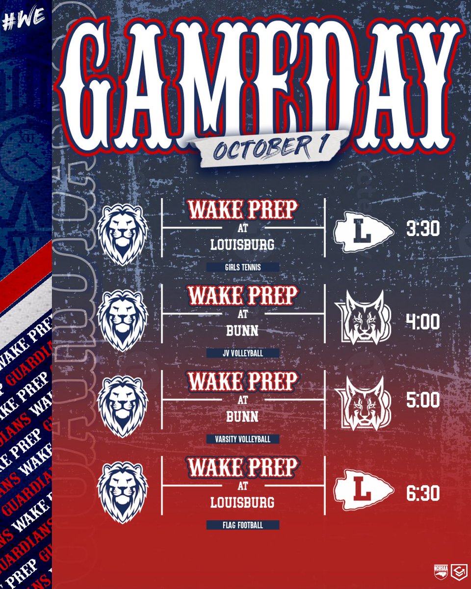 WPA_Athletics's tweet photo. Wake Prep. Bunn. 'Burg. Nuff said.
Big night in conference play for the Guardians.
#WE | #WinEverything | 🦁 https://t.co/K8ZSvYQCo2