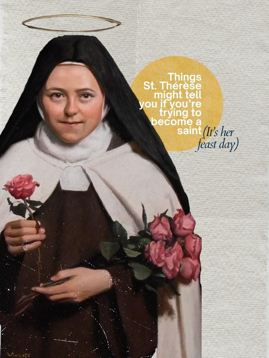 FOCUScatholic's tweet photo. Yes, Lord, we want to be saints, but please be gentle!

Saint Thérèse of Lisieux, patron of FOCUS, pray for us!

#focuscatholic https://t.co/HdtDsy6Fcz