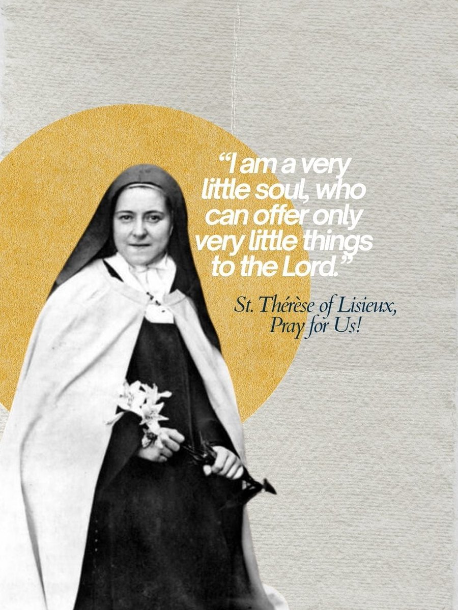 FOCUScatholic's tweet photo. Yes, Lord, we want to be saints, but please be gentle!

Saint Thérèse of Lisieux, patron of FOCUS, pray for us!

#focuscatholic https://t.co/HdtDsy6Fcz