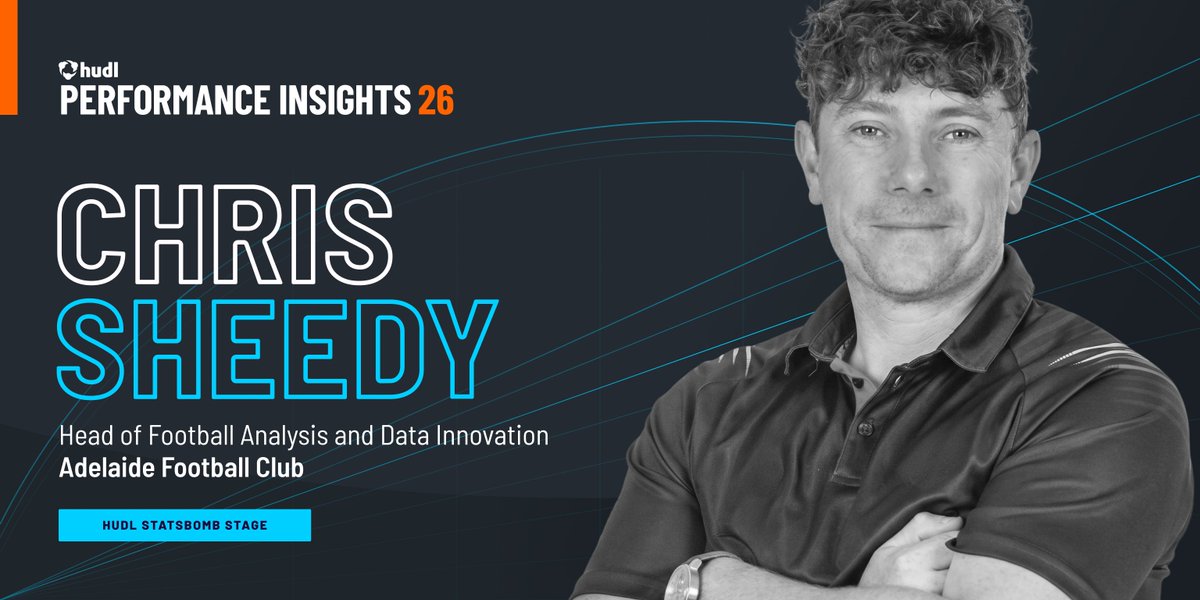 Statsbomb's tweet photo. We're delighted to announce that Chris Sheedy will be speaking at Hudl Performance Insights 2026

Chris is Head of Football Analysis and Data Innovation at Adelaide FC, bringing over 16 years of experience in elite sport.

Tickets and more info here:
https://t.co/iHUcSGoVAe https://t.co/8yJ1xPQ10U