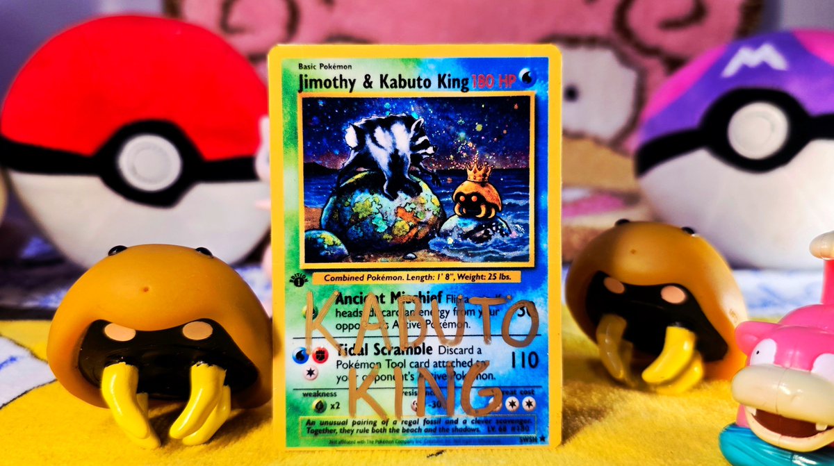 BroImSlow's tweet photo. This is the perfect card to add to my autograph collection on National Raccoon Day! 

Big thank you to @GroudonKing for making the card and to @KabutoKing_ for signing it!

Now I just have to find a way to get Jimothy to sign it 🤔 https://t.co/hUxfAGAtML