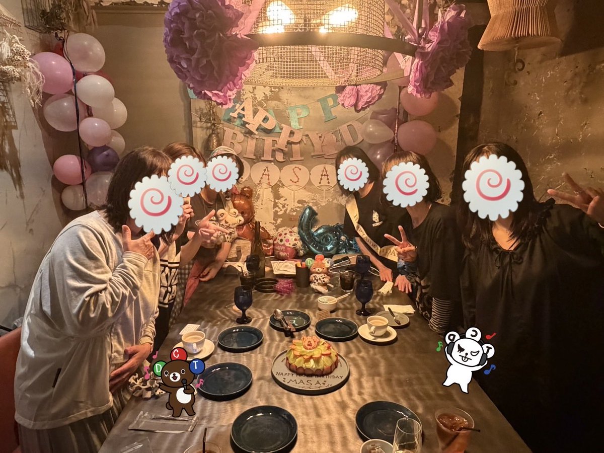 momomeinatsu's tweet photo. マサさんお誕生日おめでとうございます🎉
たくさんの素晴らしい出来事がまだまだ
マサさんに訪れるように祈りながら
happy birthday to you！
BA−BA−BA−BA−BANG😆🙌
#中村正人　#マサマニアの集い　#マサさんお誕生日　#sumileTOKYO  #個室ランチベイビーズ https://t.co/4dtzy5wkRb