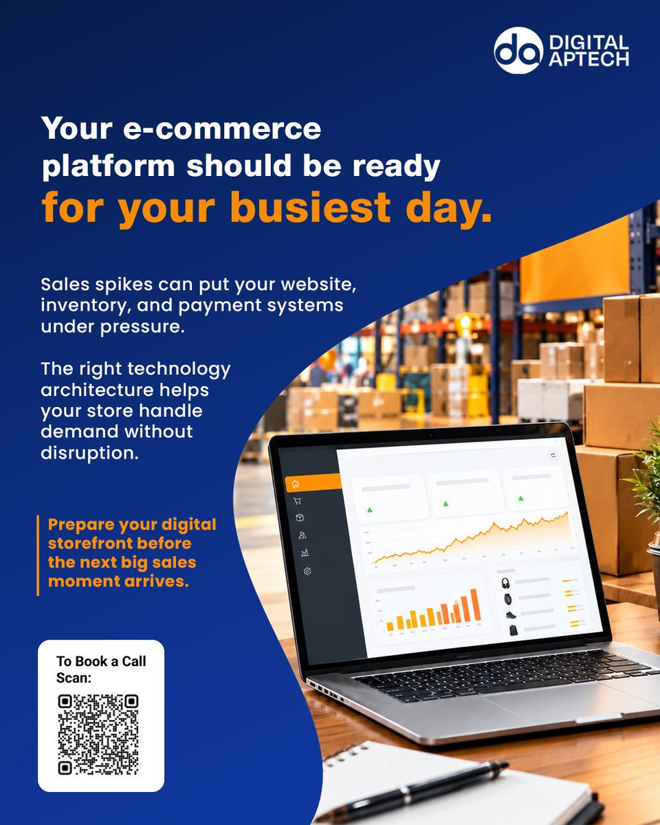 DigitalApTech's tweet photo. Prepare your online store for the next sales surge. Keep checkout, inventory &amp; analytics running smoothly with robust eCommerce solutions from Digital Aptech.

Visit: https://t.co/NI1ADcW3kS

#DigitalAptech #EcommerceSolutions #WebsitePerformance #OnlineStore #DigitalCommerce https://t.co/WD9sLYRkbv