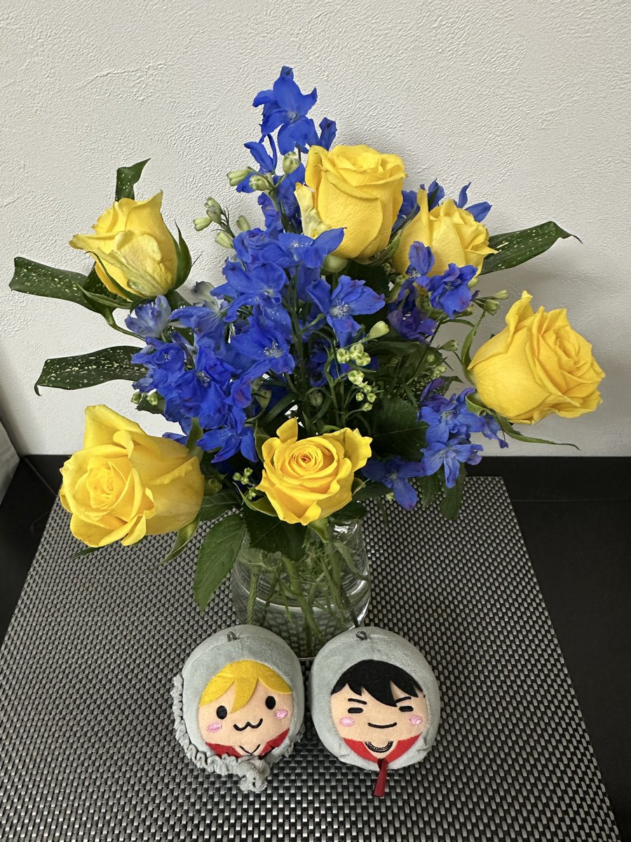 mayusupidog's tweet photo. 初めてユニクロでお花買ってみたけど、今日入荷したらしく新鮮で良さげ。
種類も豊富で悩みに悩んでこの色で💛💙

お手頃価格だし選ぶの楽し〜☺️
栄養剤いれたし、長持ちするといいなぁ。 https://t.co/n3DdmM4yPE