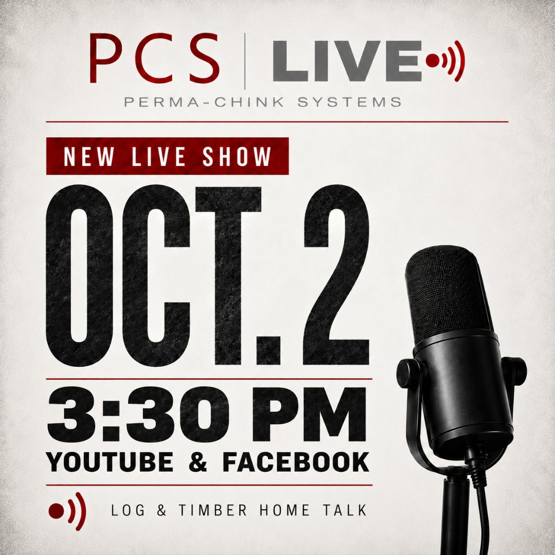 PERMACHINK's tweet photo. 🎥 We’re LIVE tomorrow!
Join PCS Live Friday, Oct. 2 at 3:30 PM ET on Facebook & YouTube. 🪵🏡
Got a log home, wood care, or maintenance question? Drop it in the comments!
#PCSLive #LogHomes #PermaChinkSystems #LogHomeMaintenance https://t.co/JoecVEnsiY